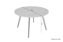 Tisch >MARTA< in Eiche-Optik 120 x 76 x 120 cm (BxHxT)