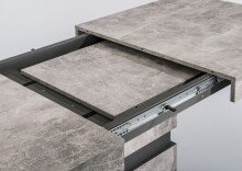 Tisch >MATTHEW< mit Auszug in Beton-Optik 140-195 x 75 x 90 cm (BxHxT)