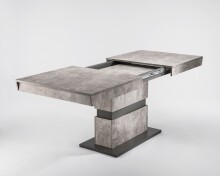 Tisch >MATTHEW< mit Auszug in Beton-Optik 140-195 x 75 x 90 cm (BxHxT)