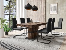 Tisch >MATTHEW< mit Auszug in Old-Wood-Optik 140-195 x 75 x 90 cm (BxHxT)