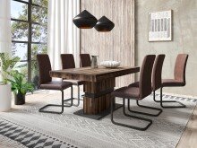 Tisch >MATTHEW< mit Auszug in Old-Wood-Optik 140-195 x 75 x 90 cm (BxHxT)