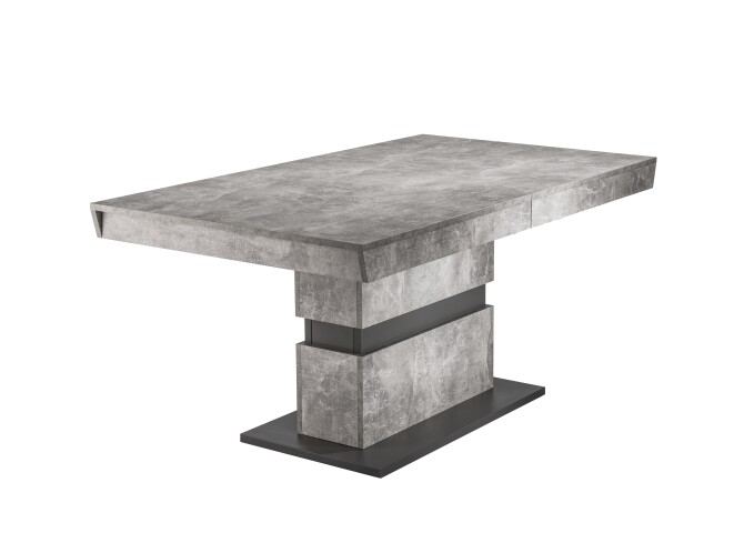 Tisch >MATTHEW< mit Auszug in Beton-Optik 160-215 x 75 x 90 cm (BxHxT)