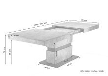 Tisch >MATTHEW< mit Auszug in Eiche-Optik 160-215 x 75 x 90 cm (BxHxT)