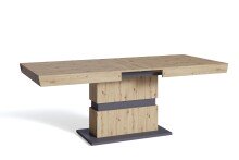 Tisch >MATTHEW< mit Auszug in Eiche-Optik 160-215 x 75 x 90 cm (BxHxT)