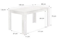 Tisch >NEPAL< in Eiche-Optik 140 x 75 x 80 cm (BxHxT)