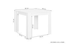 Tisch >NEPAL< in Weiß 80 x 75 x 80 cm (BxHxT)