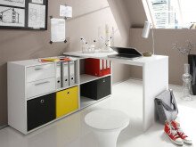 Eckschreibtisch >Yihabo I< in Weiß -...