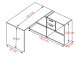 Eckschreibtisch >Yihabo I< in Weiß - 121x78,4x136,5cm (BxHxT)