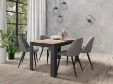 Tisch >NORI< in Anthrazit/Eiche-Optik 120 x 75 x 80...