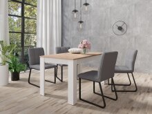 Tisch >NORI< in Weiß/Eiche-Optik 120 x 75 x 80 cm (BxHxT)