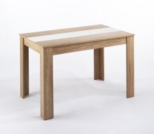 Tisch >NORI< in Eiche-Optik, Einlage Schwarz/Weiß 120 x 75 x 80 cm (BxHxT)