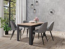 Tisch >NORI< in Anthrazit/Eiche-Optik 140 x 75 x 80 cm (BxHxT)