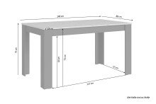 Tisch >NORI< in Anthrazit/Eiche-Optik 140 x 75 x 80 cm (BxHxT)