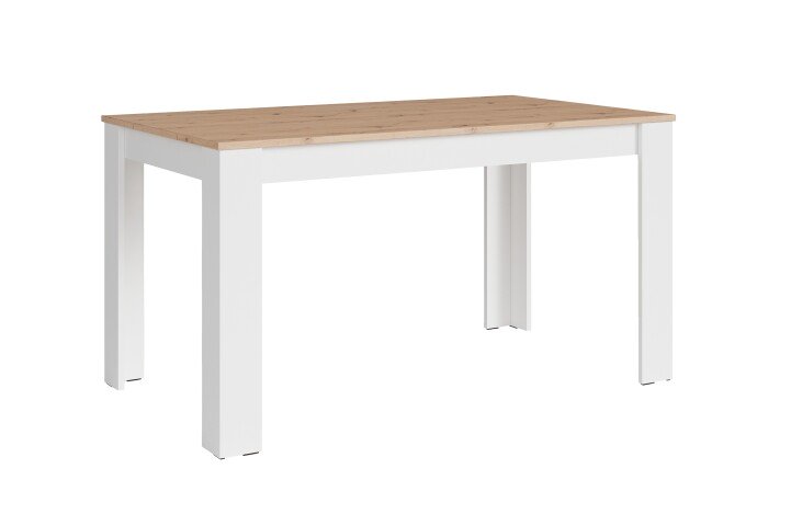 Tisch >NORI< in Weiß/Eiche-Optik 140 x 75 x 80 cm (BxHxT)
