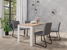 Tisch >NORI< in Weiß/Eiche-Optik 140 x 75 x 80 cm (BxHxT)