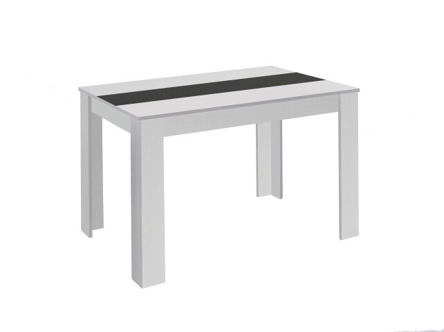 Tisch >NORI< in Weiß, Einlage Schwarz/Weiß 140 x 75 x 80 cm (BxHxT)