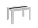 Tisch >NORI< in Weiß, Einlage Schwarz/Weiß 140 x 75 x 80 cm (BxHxT)