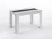 Tisch >NORI< in Weiß, Einlage Schwarz/Weiß 140 x 75 x 80 cm (BxHxT)