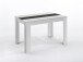 Tisch >NORI< in Weiß, Einlage Schwarz/Weiß 140 x 75 x 80 cm (BxHxT)