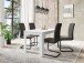 Tisch >NORI< in Weiß, Einlage Schwarz/Weiß 140 x 75 x 80 cm (BxHxT)