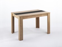 Tisch >NORI< in Eiche-Optik, Einlage Schwarz/Weiß 140 x 75 x 80 cm (BxHxT)