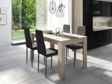 Tisch >NORI< in Eiche-Optik, Einlage Schwarz/Weiß 160 x 75 x 90 cm (BxHxT)