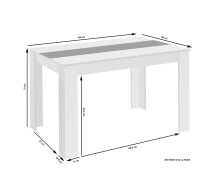 Tisch >NORI< in Eiche-Optik, Einlage Schwarz/Weiß 160 x 75 x 90 cm (BxHxT)