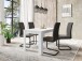 Tisch >NORI< in Weiß, Einlage Schwarz/Weiß 160 x 75 x 90 cm (BxHxT)