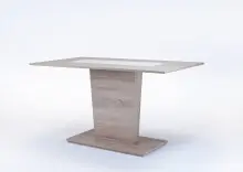 Säulentisch >VIENNA< in Eiche-Optik, Einlage...