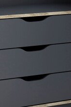 Winkelschreibtisch >BELFAST< Anthrazit, Kanten Eiche 129x83,5x105 cm (BxHxT)