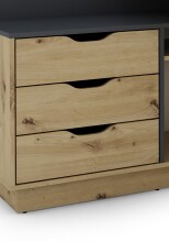 Winkelschreibtisch >BELFAST< in Eiche/Anthrazit 129x83,5x105 cm (BxHxT)