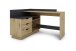 Winkelschreibtisch >BELFAST< in Eiche/Anthrazit 129x83,5x105 cm (BxHxT)