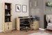 Winkelschreibtisch >BELFAST< in Eiche/Anthrazit 129x83,5x105 cm (BxHxT)