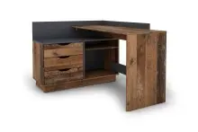 Winkelschreibtisch >BELFAST< in Old-Wood/Anthrazit...