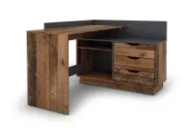 Winkelschreibtisch >BELFAST< in Old-Wood/Anthrazit 129 x 83,5 x 105 cm (BxHxT)