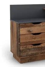 Winkelschreibtisch >BELFAST< in Old-Wood/Anthrazit 129 x 83,5 x 105 cm (BxHxT)