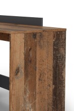 Winkelschreibtisch >BELFAST< in Old-Wood/Anthrazit 129 x 83,5 x 105 cm (BxHxT)