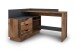 Winkelschreibtisch >BELFAST< in Old-Wood/Anthrazit 129 x 83,5 x 105 cm (BxHxT)
