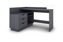 Winkelschreibtisch >BELFAST< in Anthrazit 129 x 83,5 x 105 cm (BxHxT)