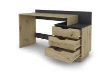 Schreibtisch >BELFAST< in Eiche-Optik/Anthrazit 138 x 83,5 x 51,5 cm (BxHxT)
