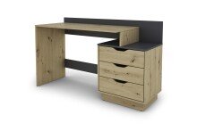 Schreibtisch >BELFAST< in Eiche-Optik/Anthrazit 138 x 83,5 x 51,5 cm (BxHxT)