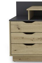 Schreibtisch >BELFAST< in Eiche-Optik/Anthrazit 138 x 83,5 x 51,5 cm (BxHxT)