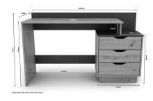 Schreibtisch >BELFAST< in Eiche-Optik/Anthrazit 138 x 83,5 x 51,5 cm (BxHxT)