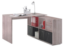 Eckschreibtisch >Yihabo I< in Sonoma-Eiche - 121x76x136,5cm (BxHxT)