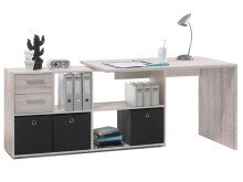 Eckschreibtisch >Yihabo I< in Sonoma-Eiche - 121x76x136,5cm (BxHxT)