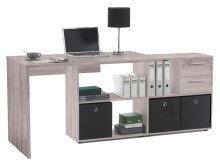 Eckschreibtisch >Yihabo I< in Sonoma-Eiche - 121x76x136,5cm (BxHxT)