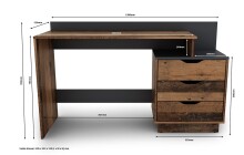 Schreibtisch >BELFAST< in Old-Wood/Anthrazit 138 x 83,5 x 51,5 cm (BxHxT)