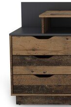 Schreibtisch >BELFAST< in Old-Wood/Anthrazit 138 x 83,5 x 51,5 cm (BxHxT)
