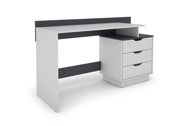Schreibtisch >BELFAST< in Weiß/Anthrazit 138 x 83,5 x 51,5 cm (BxHxT)