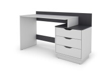 Schreibtisch >BELFAST< in Weiß/Anthrazit 138 x 83,5 x 51,5 cm (BxHxT)